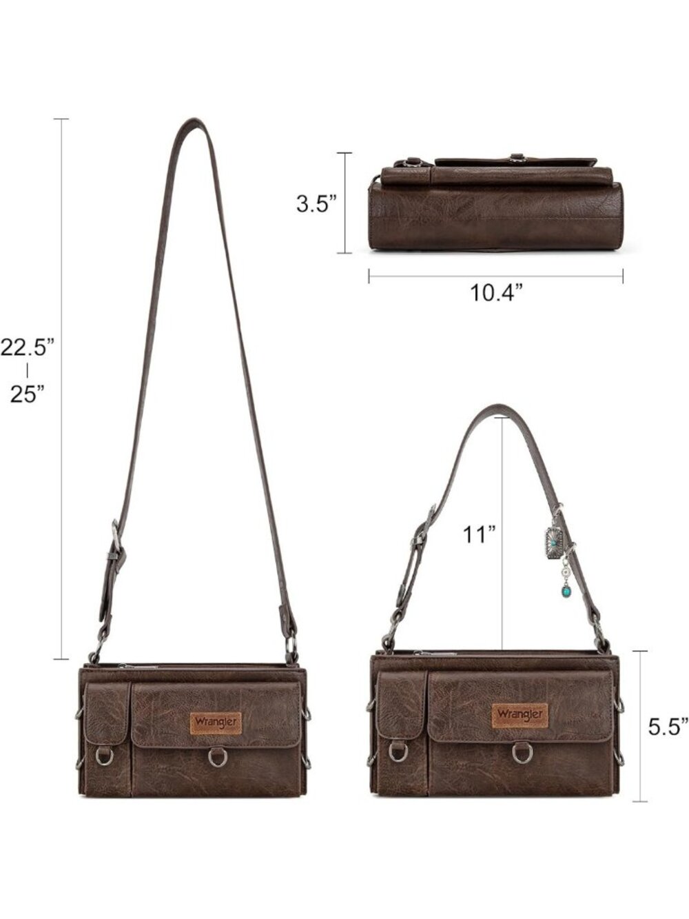 Y2K Small Shoulder Bag for Women | Western Style with Detachable Charms - Picture 5 of 9